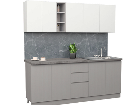 Інтернет Магазин Готові Кухні Ціна Знижка 20%: Модульна кухня довжина 2,0 м зі стільницею без ручок