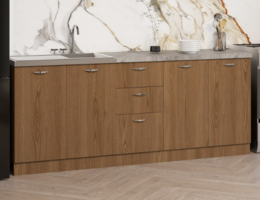 Інтернет Магазин Готові Кухні Ціна Знижка 20%: Кухня Комфорт довжина 1,6 метри, колір Дуб темний гладкий із стільницею