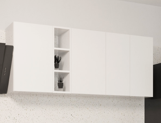 Магазин Склад Купити Онлайн: Кухня пряма збірна модульна, довжина 1,6 метри, колір - Білий зі стільницею