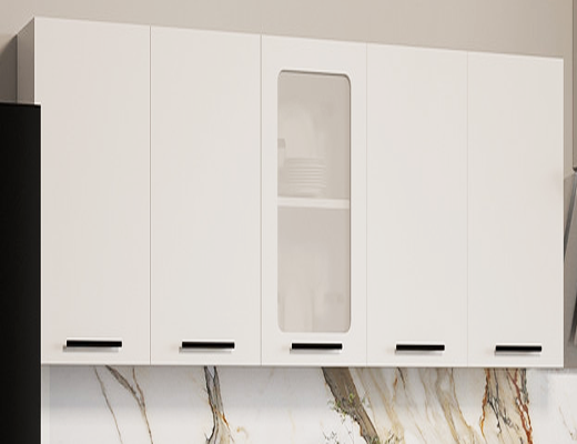 Магазин Склад Купити Онлайн: Кухня модульна біла довжина 2,0 метри, стільниця гладка, серія - Платиновий чорний