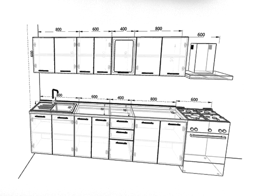 Інтернет Магазин Готові Кухні Ціна Знижка 20%: Кухня пряма модульна, 2,6 метри, колір Дуб Родос темний зі стільницею